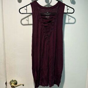 AE burgundy tank top